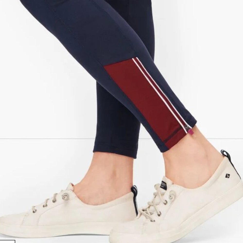 NWT Talbots On The Move Colorblock Leggings, Size M